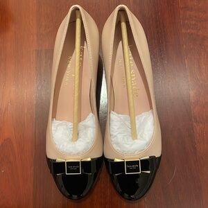 Kate Spade Bowdie Ballet Pump- nude/black size 8 BRAND NEW